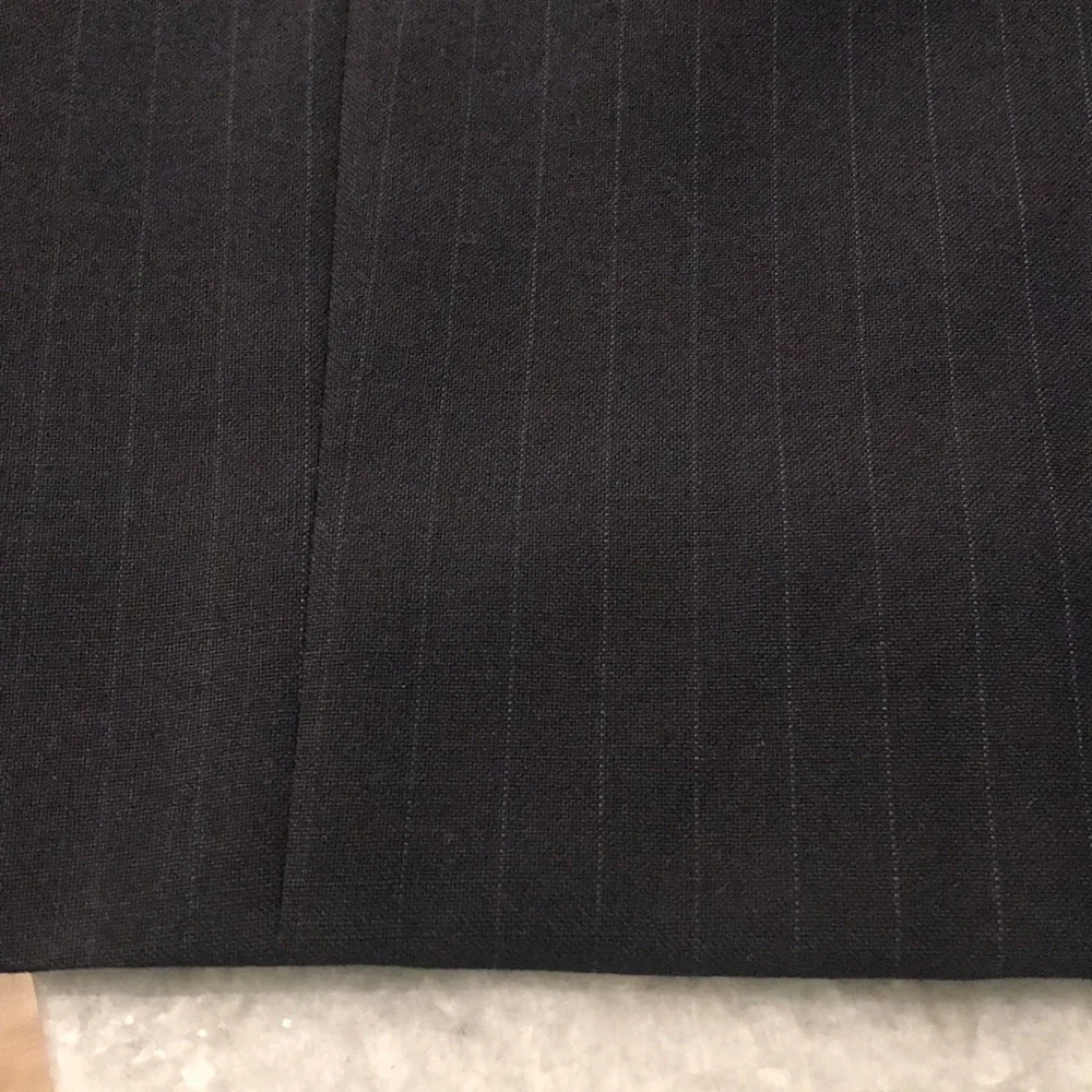 J Crew Wool Pinstripe Skirt Womens 0 Black Gray Straight Pencil Classic Business